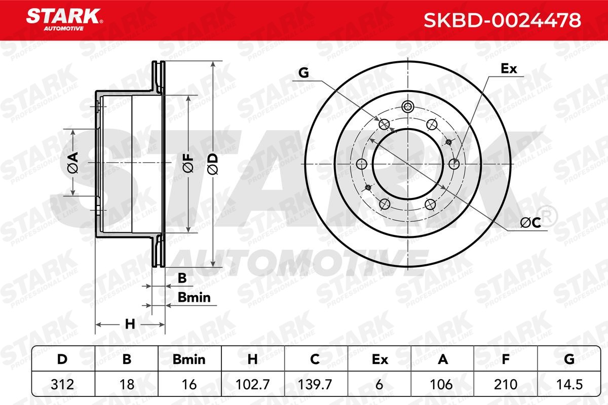 STARK Disque de frein numéro de l'article: SKBD-0024478 à bon prix