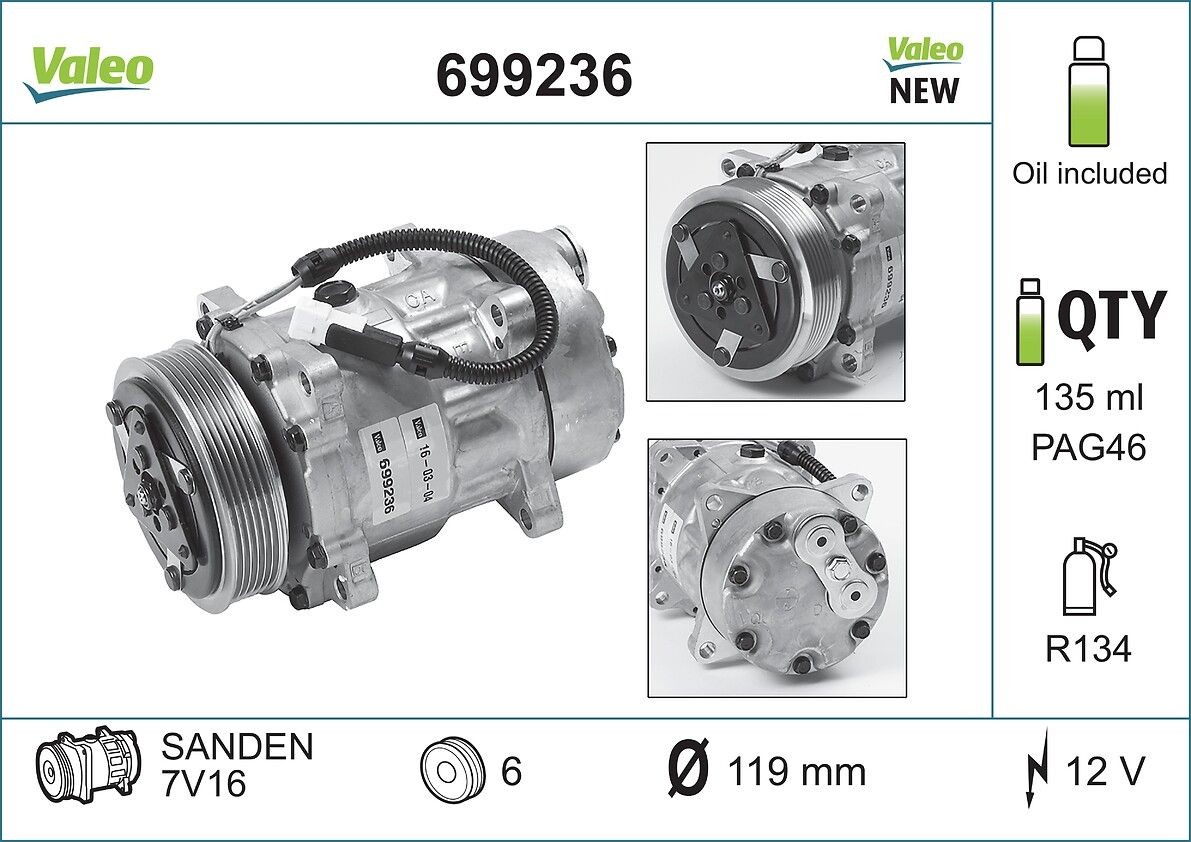 VALEO Klimakompressor NEW ORIGINAL PART Artikelnummer: 699236 kaufen