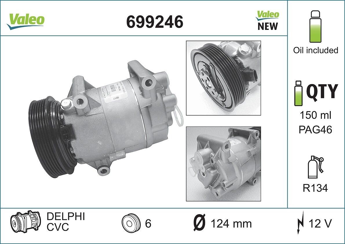 VALEO Klimakompressor NEW ORIGINAL PART Artikelnummer: 699246 kaufen