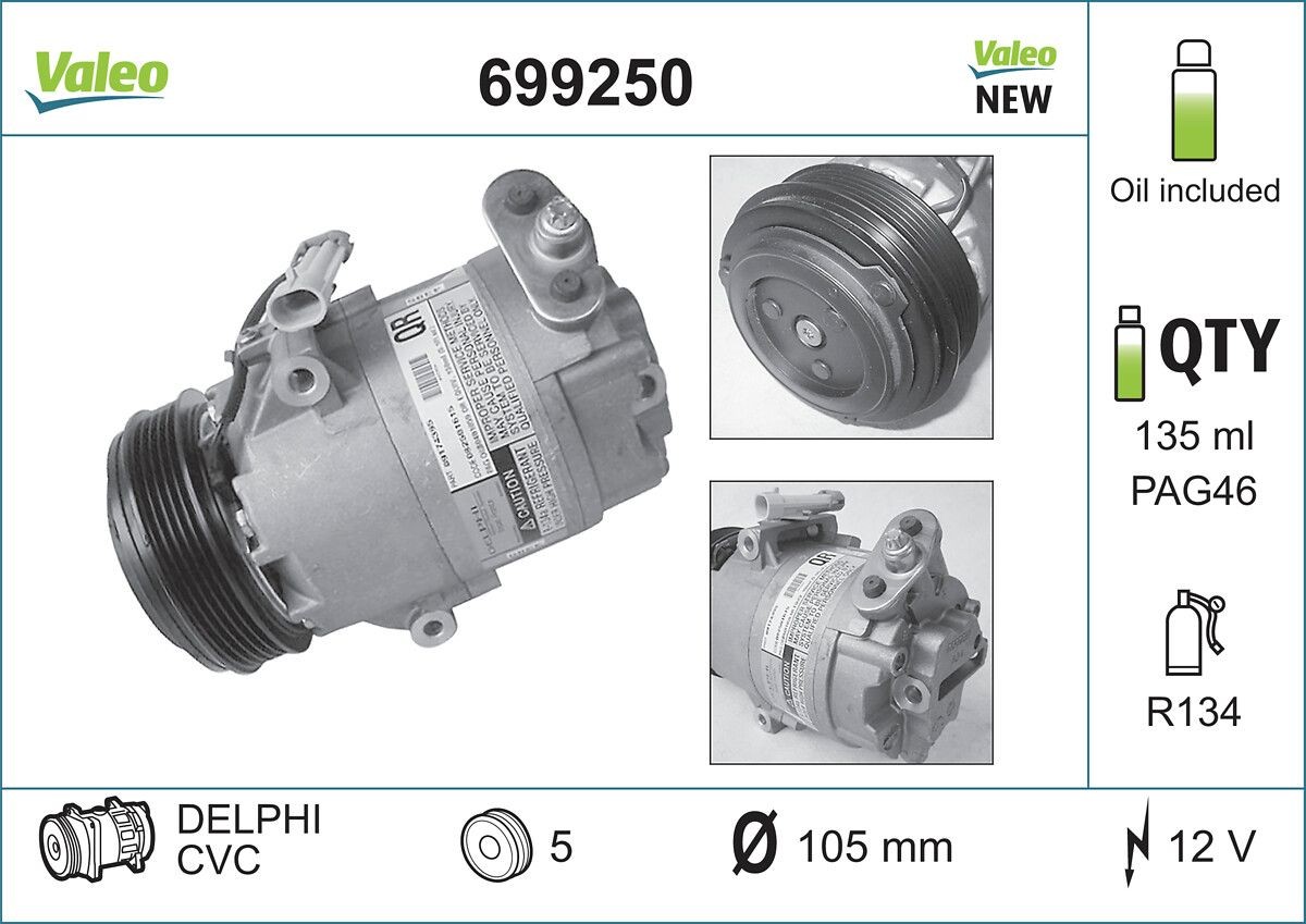 VALEO Klimakompressor NEW ORIGINAL PART Artikelnummer: 699250 kaufen