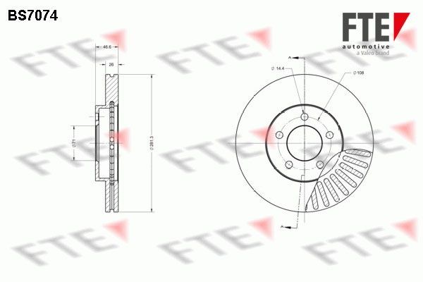 FTE Bremsscheibe Artikelnummer: BS7074 günstig