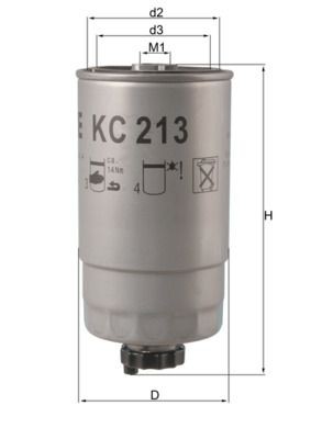 MAHLE ORIGINAL Kütusefilter Artikli number: KC 213 soodsalt