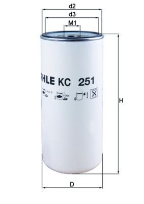 MAHLE ORIGINAL Kütusefilter Artikli number: KC 251 soodsalt