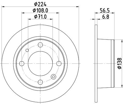 HELLA Bremsscheibe Artikelnummer: 8DD 355 100-681 günstig