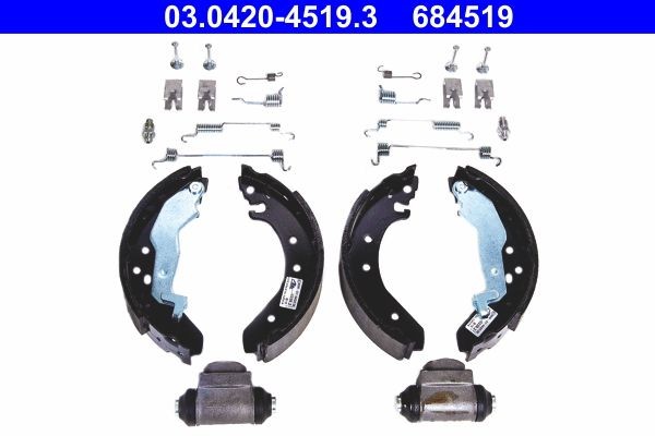 ATE Brake Set, drum brakes Original Kit Article number: 03.0420-4519.3 cheaply