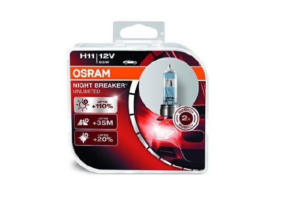 OSRAM Lemputė, prožektorius NIGHT BREAKER UNLIMITED prekės numeris: 64211NBU-HCB nebrangu