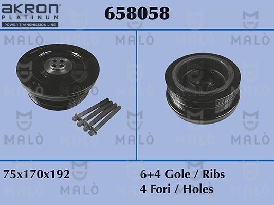 MALÒ Crankshaft pulley Article number: 658058 cheaply