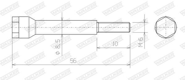 WALKER Bolt, exhaust system Article number: 83196 cheaply