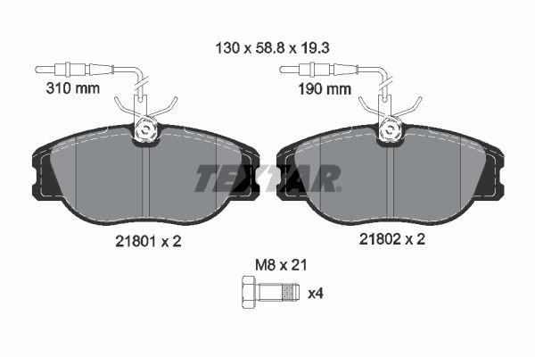 TEXTAR Brake discs and pads set Article number: 89003600 cheaply