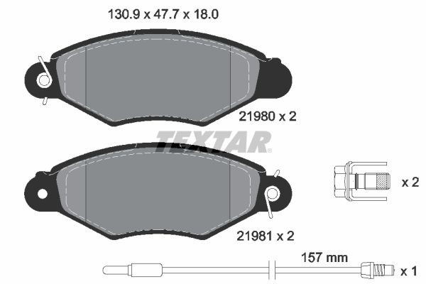 TEXTAR Brake discs and pads set Article number: 89004500 cheaply