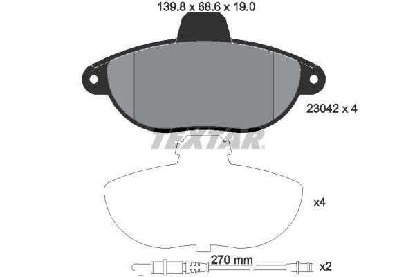 TEXTAR Brake discs and pads set Article number: 89004700 cheaply