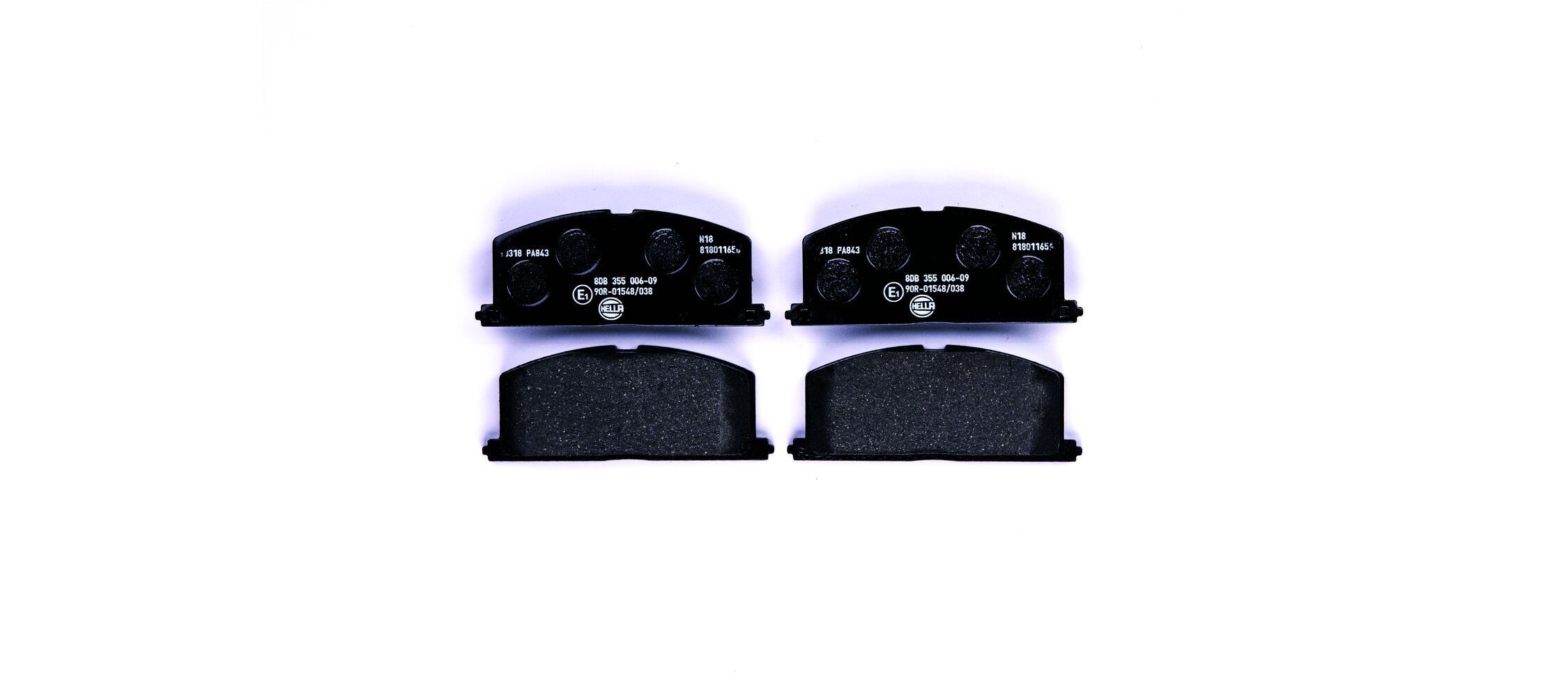HELLA Brake pad set Article number: 8DB 355 006-091 cheaply
