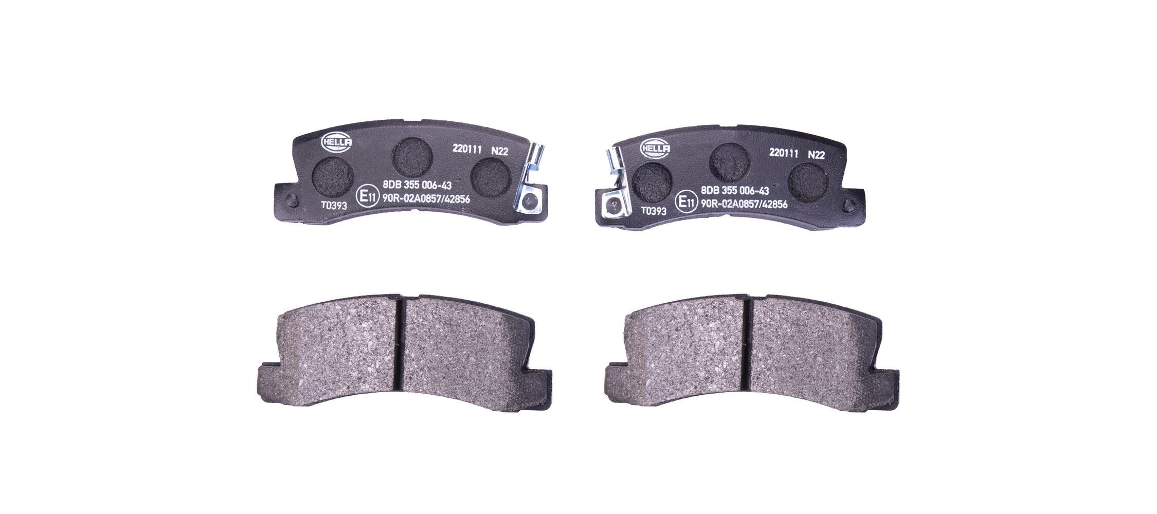 HELLA Brake pad set Article number: 8DB 355 006-431 cheaply
