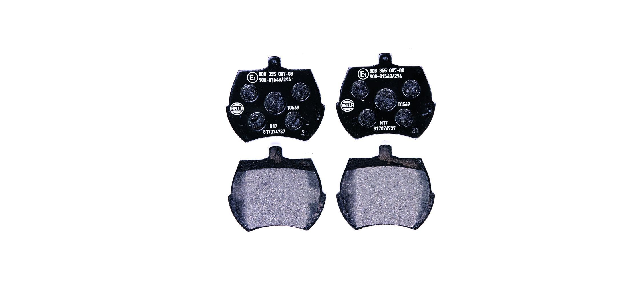 HELLA Brake pad set Article number: 8DB 355 007-081 cheaply