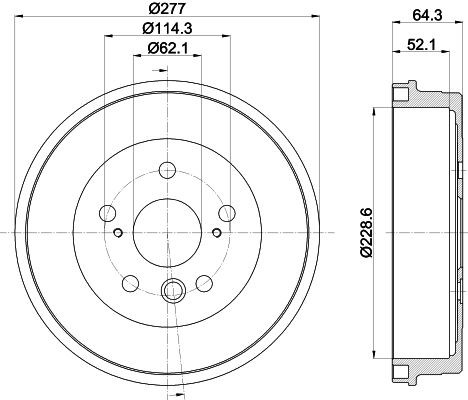 HELLA Brake drum Article number: 8DT 355 300-031 cheaply