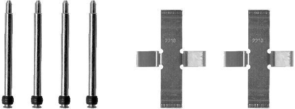 HELLA Accessory Kit, disc brake pads Article number: 8DZ 355 202-161 cheaply