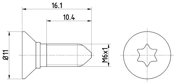 HELLA 8DZ 355 209-081 Βίδα, δισκόπλακα CADDY 2.0 TDI 75 PS Πετρέλαιο