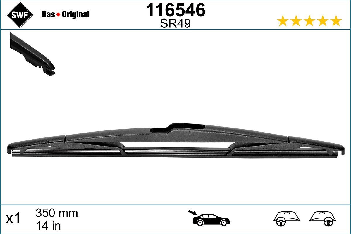 SWF Rear wiper blade Rear Article number: 116546 cheaply