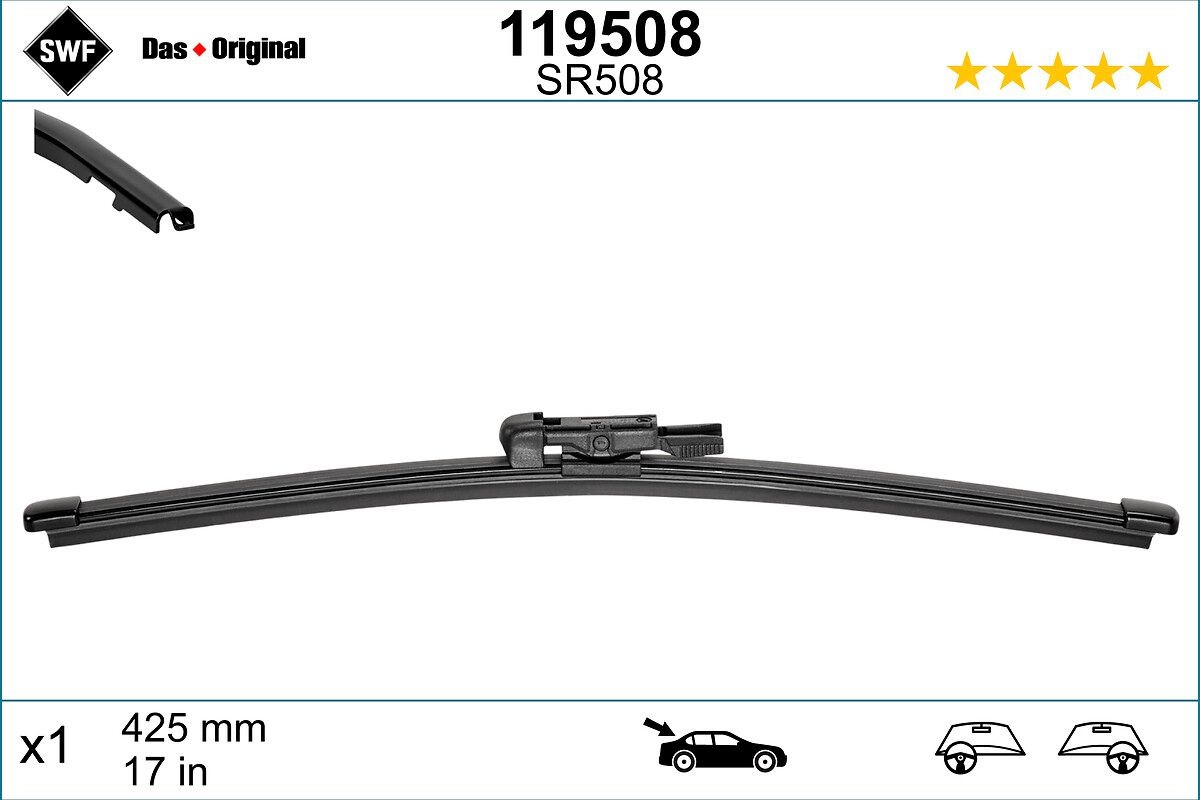 SWF Vindusvisker bak VisioFlex Rear artikkelnummer: 119508 billig