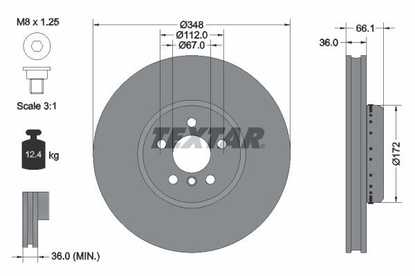 TEXTAR Brake disc Article number: 92288725 cheaply