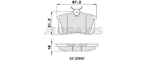BRAXIS Brake pad set Article number: AA0020 cheaply