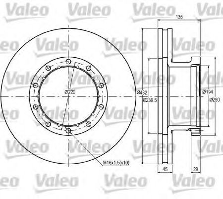 VALEO Brake disc Article number: 187054 cheaply