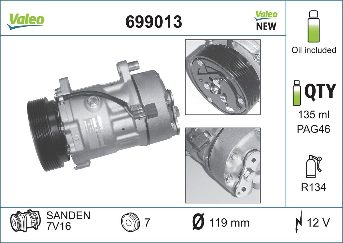 VALEO Klimakompressor NEW ORIGINAL PART Artikelnummer: 699013 günstig