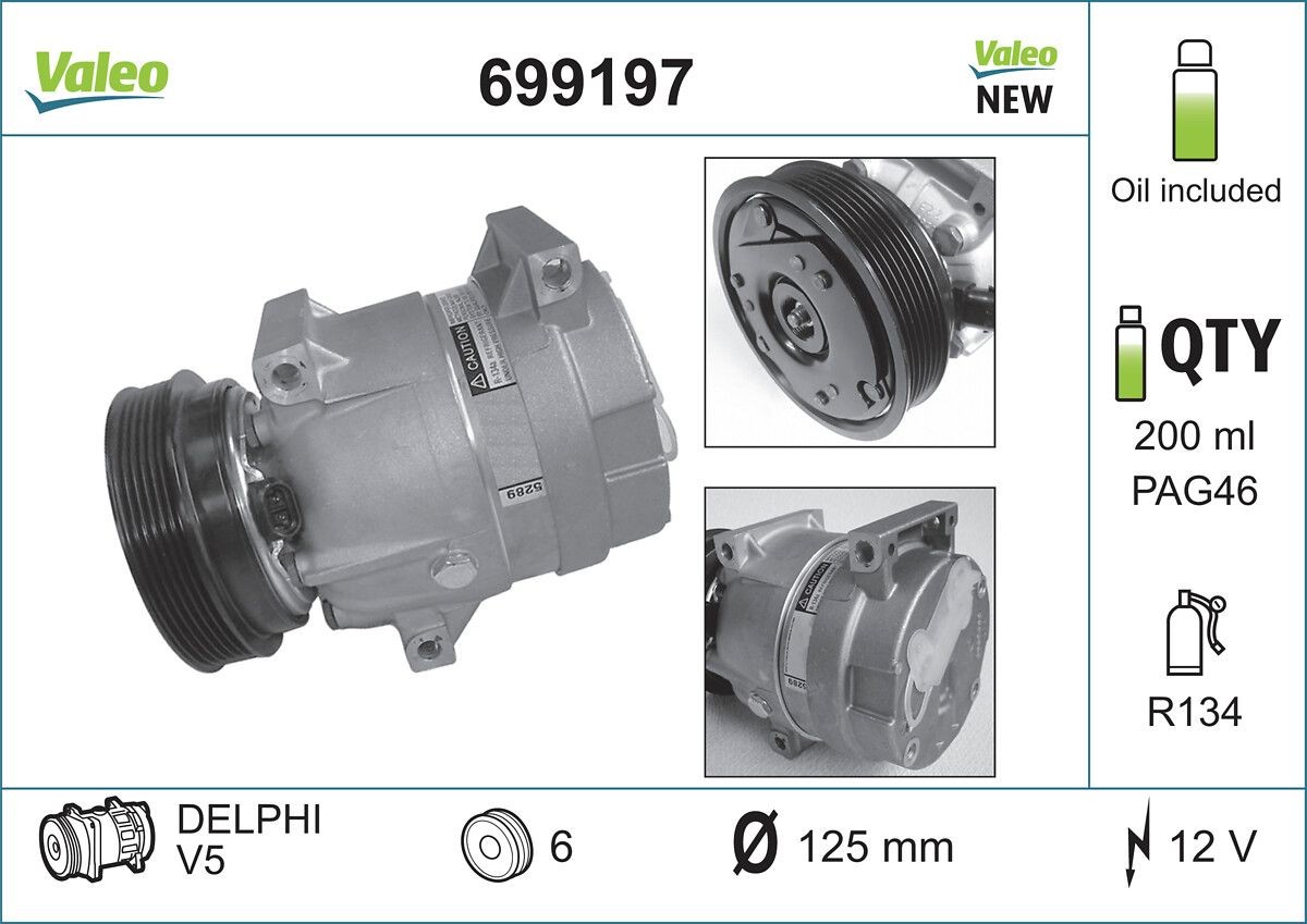 VALEO Kompresor klime NEW ORIGINAL PART številka artikla: 699197 poceni