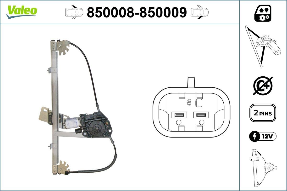 VALEO Window regulator Article number: 850008 cheaply