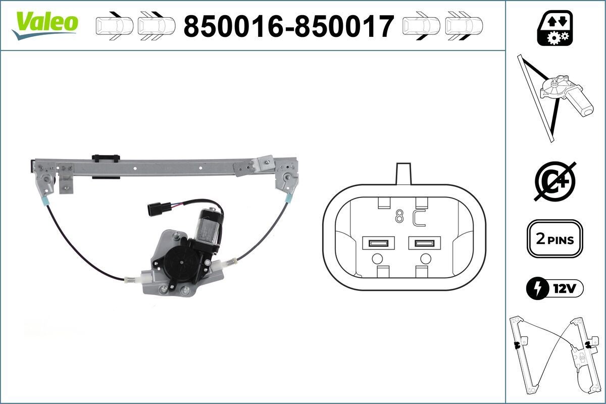 VALEO Window regulator Article number: 850016 cheaply