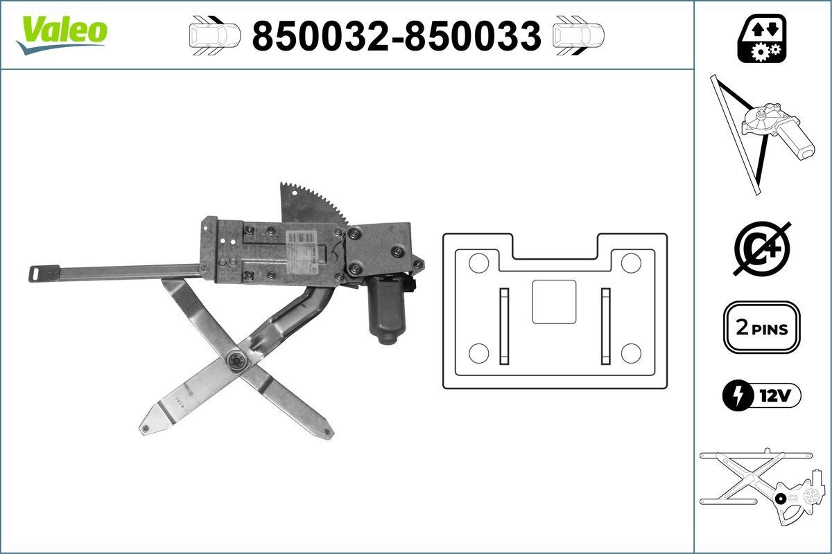 VALEO Window regulator Article number: 850032 cheaply