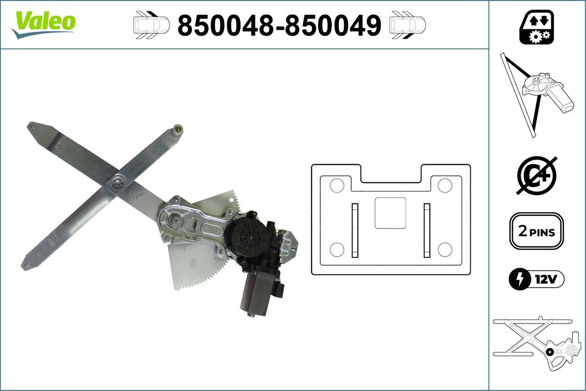 VALEO Window regulator Article number: 850048 cheaply