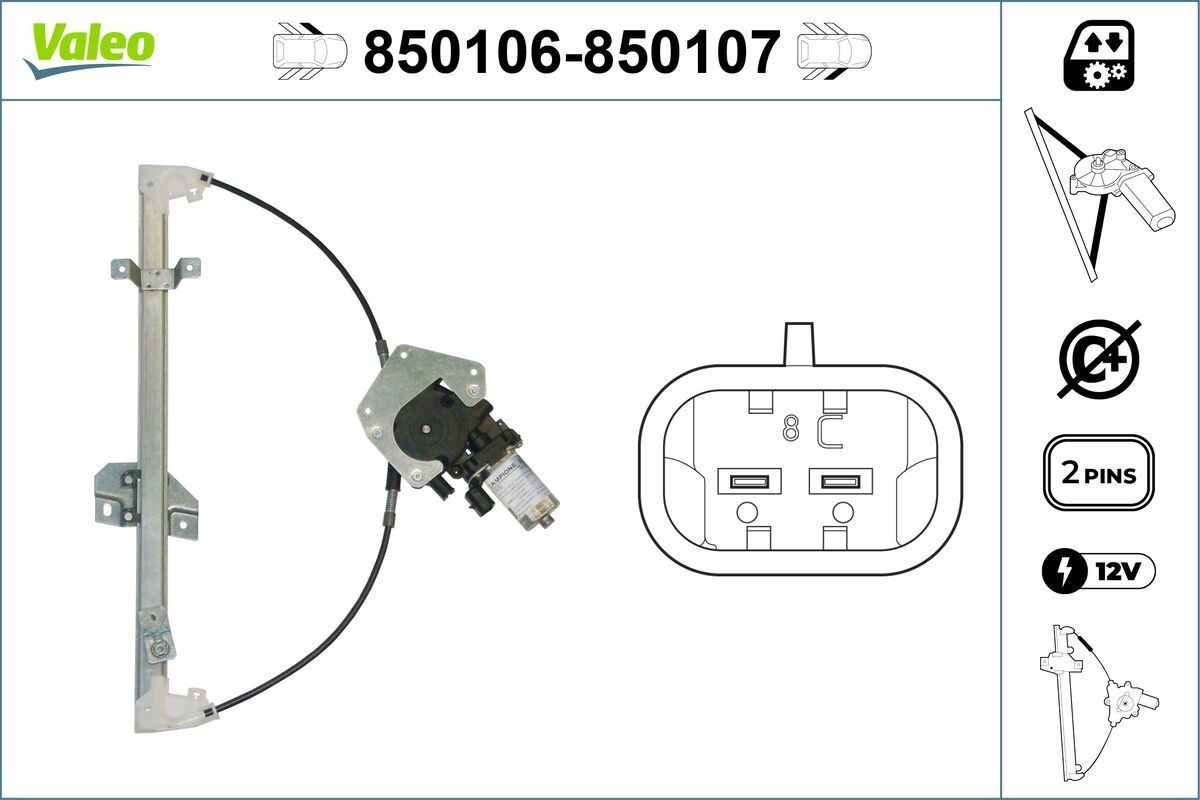 VALEO Window regulator Article number: 850106 cheaply
