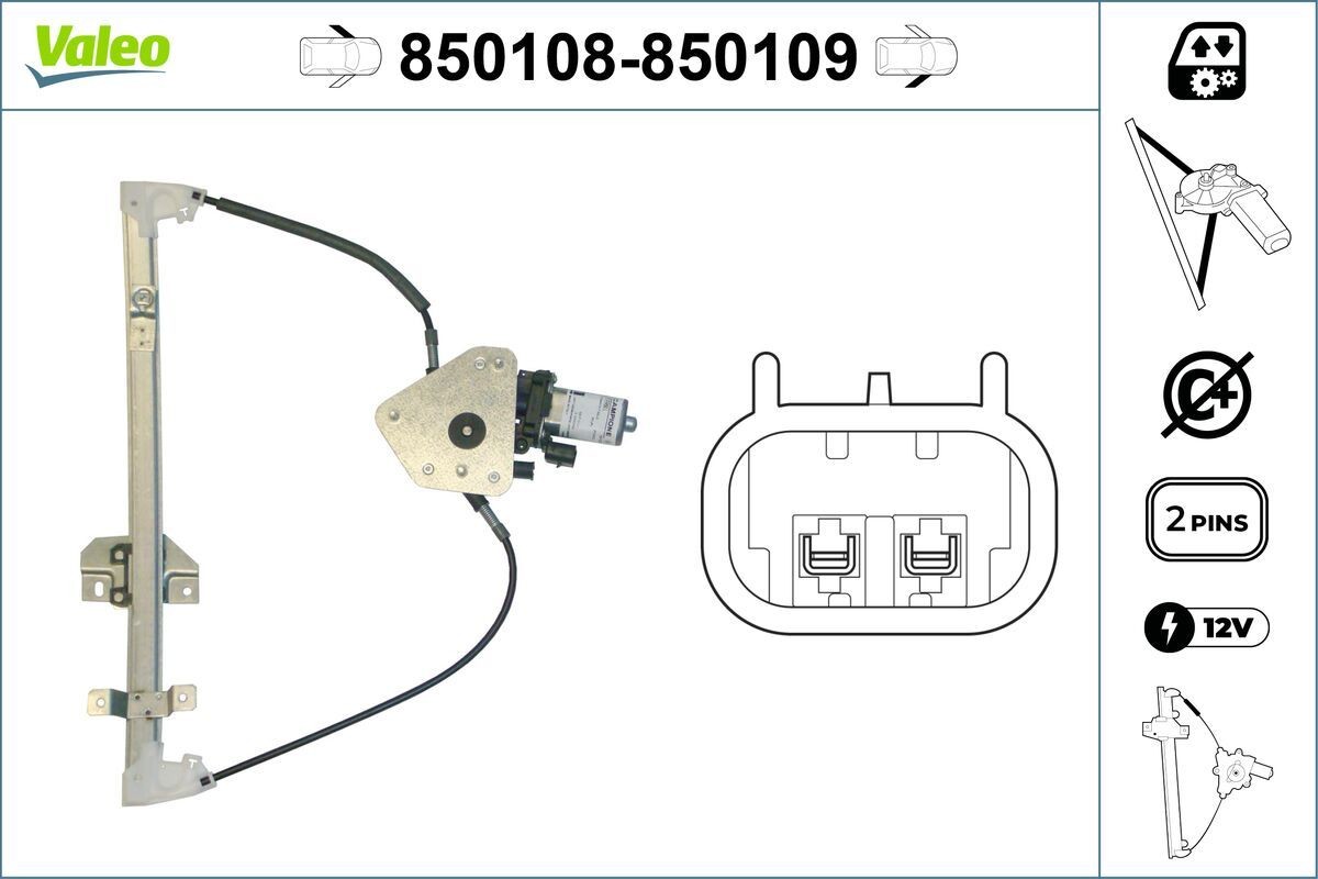 VALEO Window regulator Article number: 850108 cheaply