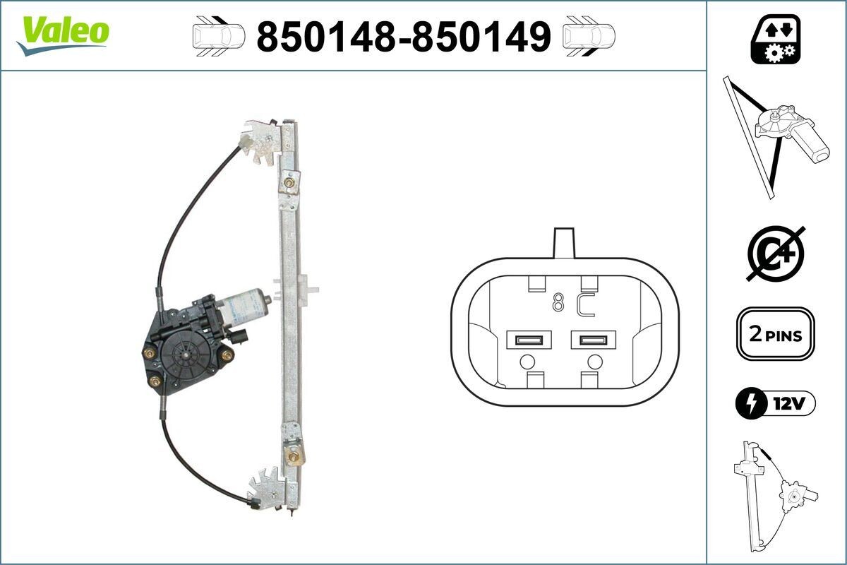 VALEO Window regulator Article number: 850148 cheaply