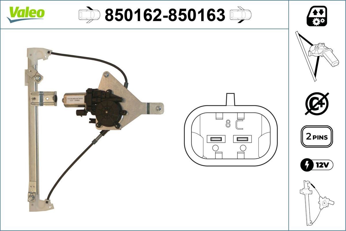VALEO Window regulator Article number: 850162 cheaply