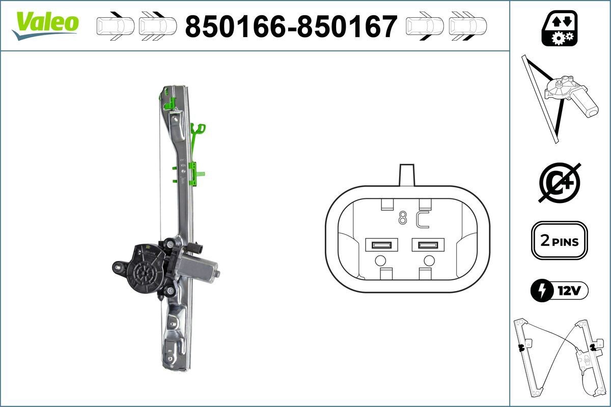 VALEO Window regulator Article number: 850166 cheaply