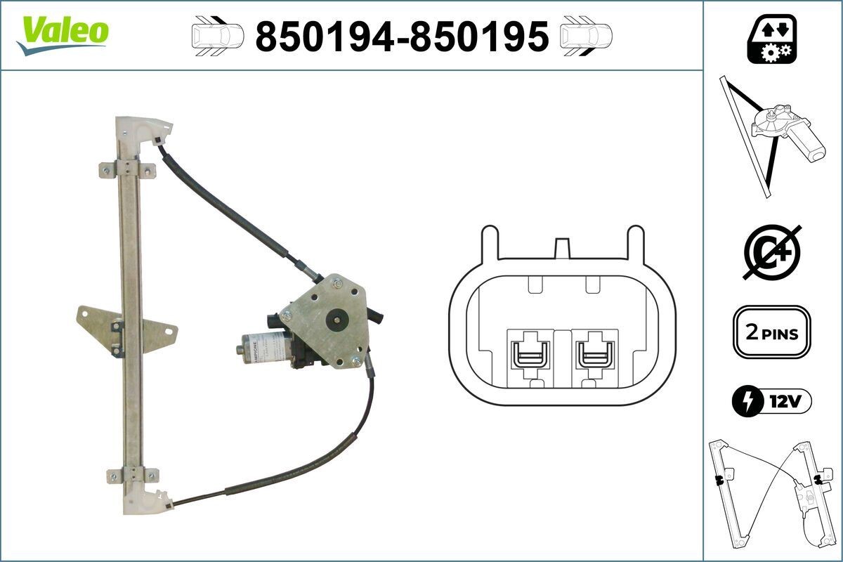 VALEO Window regulator Article number: 850194 cheaply