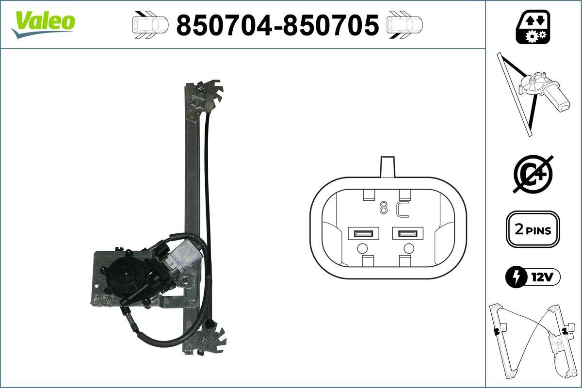 VALEO Window regulator Article number: 850704 cheaply