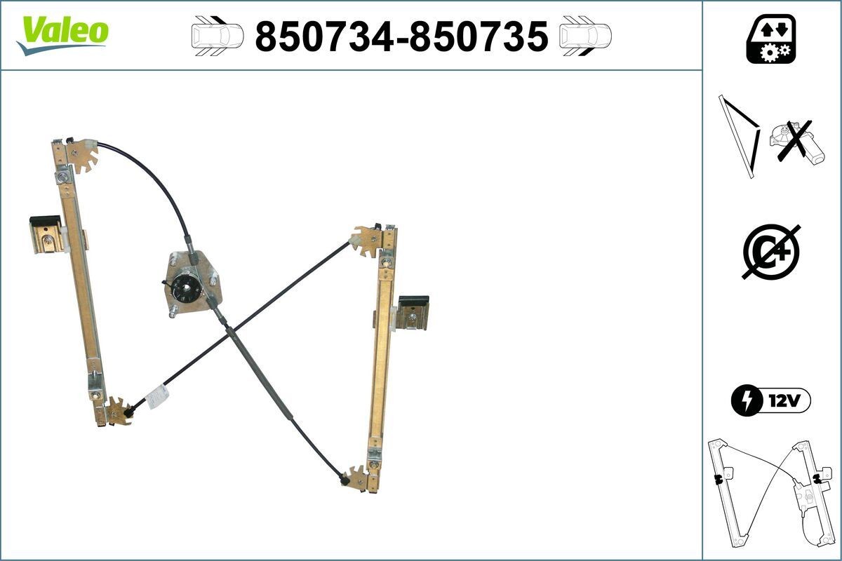 VALEO Window regulator Article number: 850734 cheaply