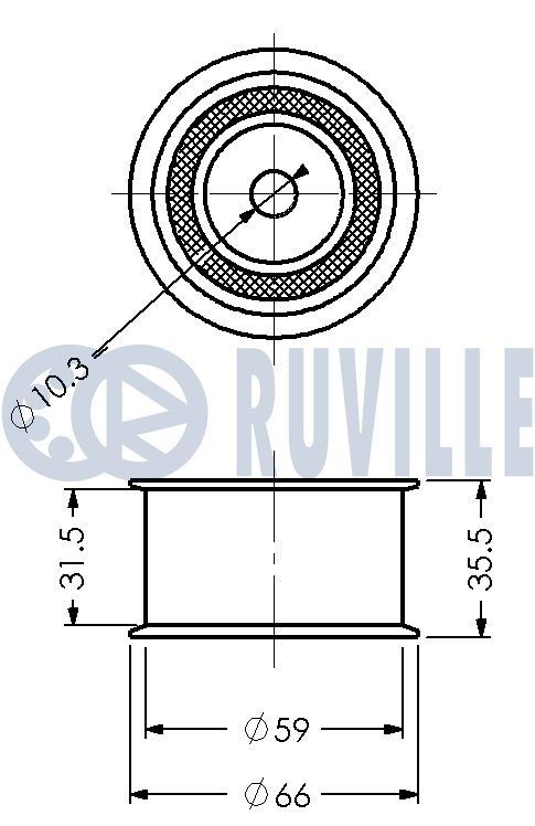 RUVILLE Polea inversión / guía, correa poli V Número de artículo: 55049 a buen precio