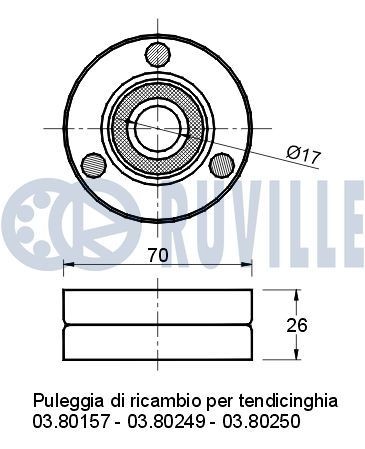RUVILLE Kreipiantysis skriemulys, V formos rumbuotas diržas prekės numeris: 55111 nebrangu