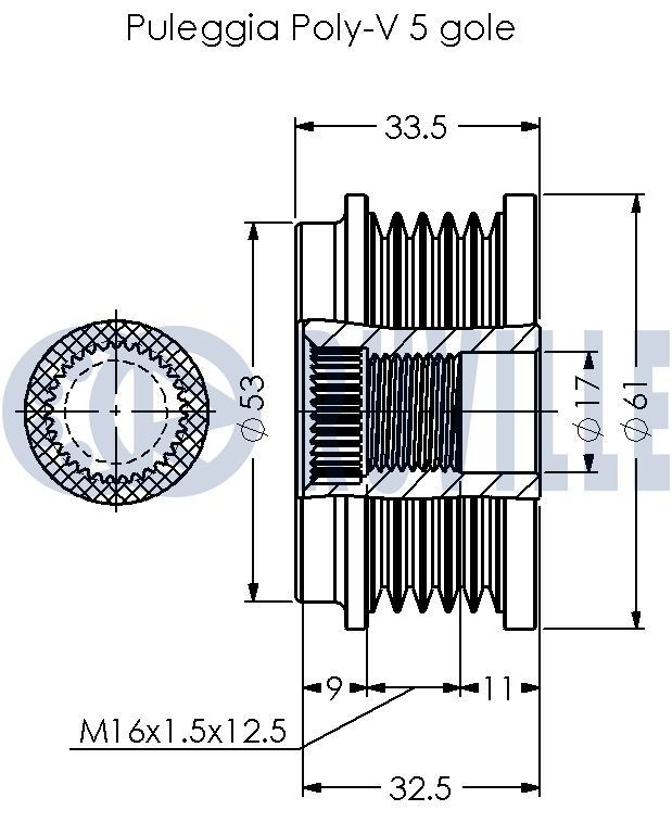 RUVILLE Deflection / Guide Pulley, v-ribbed belt Article number: 55147 cheaply