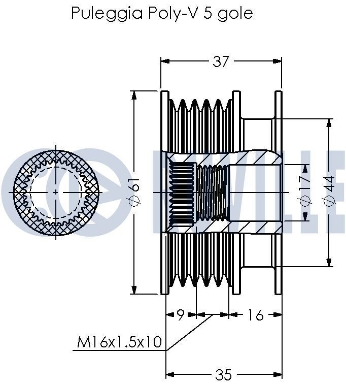RUVILLE Deflection / Guide Pulley, v-ribbed belt Article number: 55148 cheaply