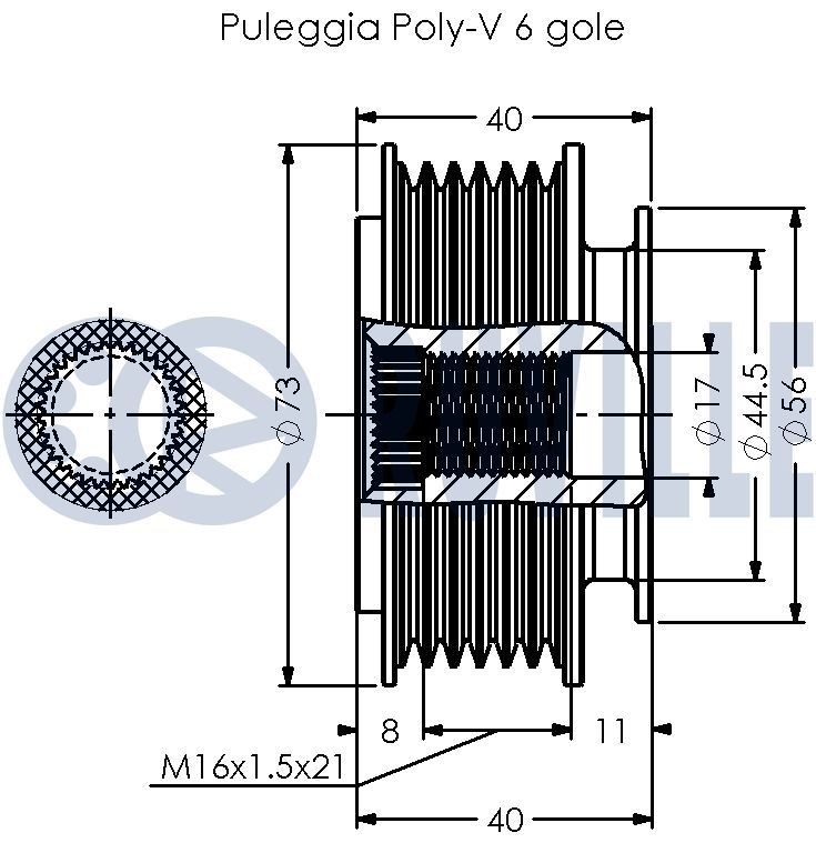 RUVILLE Deflection / Guide Pulley, v-ribbed belt Article number: 55152 cheaply