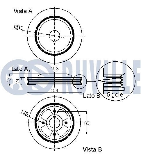 RUVILLE Tensioner Lever, v-ribbed belt Article number: 55355 cheaply