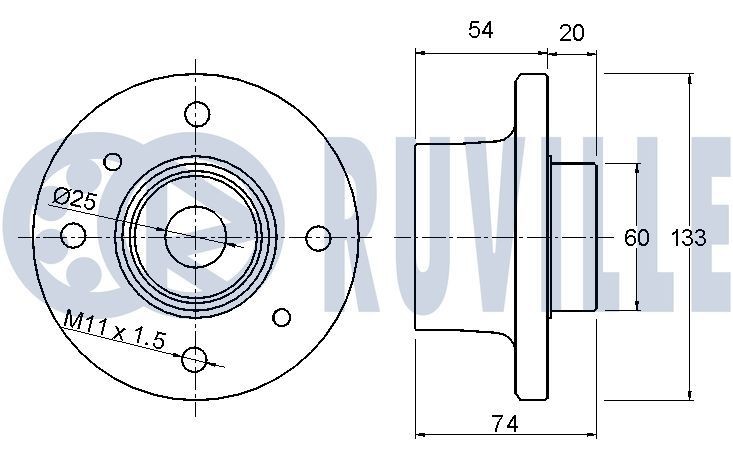 RUVILLE Tensioner Lever, v-ribbed belt Article number: 55474 cheaply