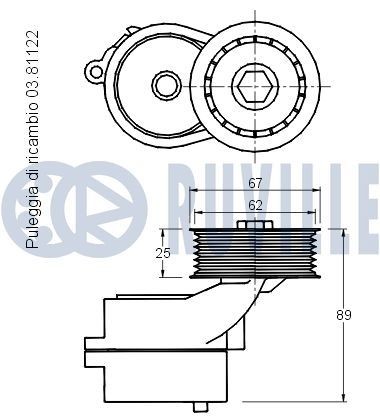 RUVILLE Tensioner Lever, v-ribbed belt Article number: 55790 cheaply