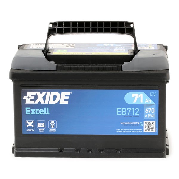 EXIDE Battery EXCELL Article number: EB712 cheaply