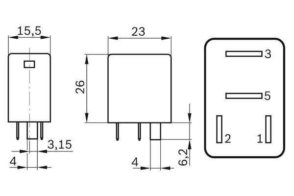 BOSCH Relė prekės numeris: 0 332 017 305 nebrangu